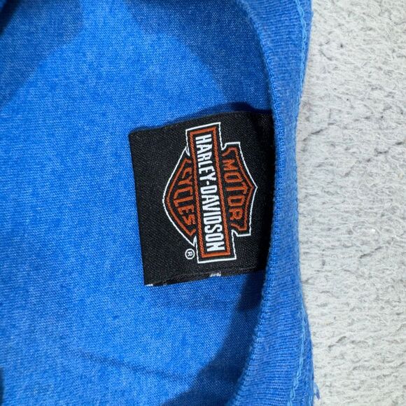 Harley Davidson Shirt‎ Men Medium Blue Stans Batavia New York Motorcycles Crew - Picture 6 of 16